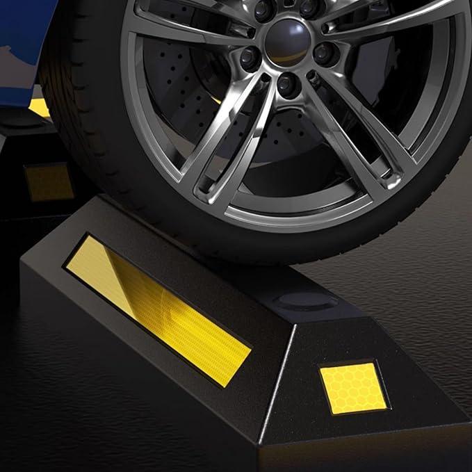 Heavy Duty Parking Stopper for Garage, Garage Parking Aid, Garage Parking Stops, Strong Reflective Strips, Rubber Material, for car park