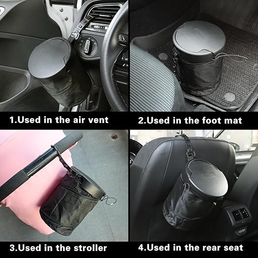 Car Trash Can,Collapsible Pop-up Trash Bin,Auto Foldable Cars Trashcan Waste Basket,Automotive Portable Car Garbage Cans with Lid for SUV,Truck and Vehicle