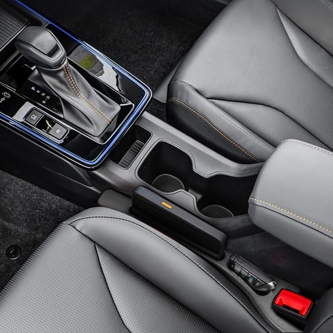 Car Seat Gap Filler Organizer Compatible with Toyota Corolla Accessories Seat Gap Plug Blocker with Storage Slot Non-Slip Car Cup Holder Coaster Black