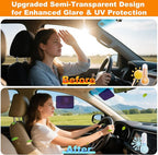 Square Static Cling Car Window Shades for Windshield & Side Windows – Universal Fit (9.84" x 7.09") Driver Side Window Sunshade, Glare-Reducing Window Cover with Durable Mesh & Dark PVC Film