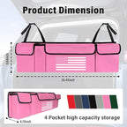 Turcee Car Trunk Organizer,Large Capacity Car Storage Organizer with US Flag Design,Hanging Foldable Car Organizers and Storag