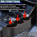 Car Cup Holder, PU Leather Auto Front Console Gap Filler Organizer, Multifunctional Cup Drink Holder, Car Seat Gap Filler Storage Box, Coin Bucket, Cell Mobile Phone Holder (Black)