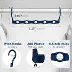 HOUSE DAY 10 Pack Closet Organizers and Storage with 5 Holes for Cascading, Multipurpose, Space Saving Hanger Organizer, Clos