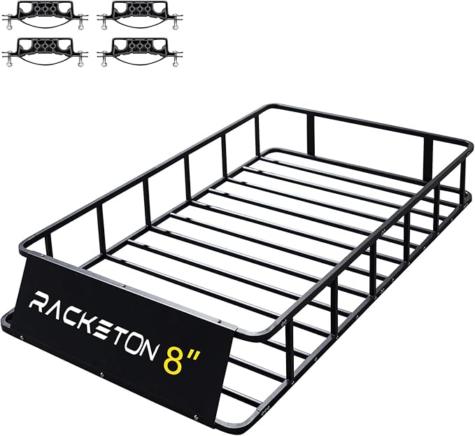 74”x45”x8” Roof Cargo Rack for SUV Car Trucks,Heavy Duty Cargo Basket Anti-Rust Top Luggage Rack