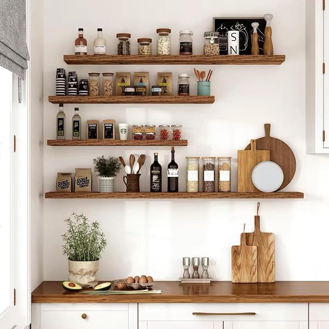 Vivelove 10 Inch Deep Floating Shelves 10 inch Long, 10 x 10 Wide Wall Shelves with Invisible Brackets, for Bedroom Bathroom 