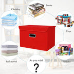 STOREONE Fabric Storage Cube Bins Foldable Organizer Container Collapsible Basket with Lids and Metal Handles, for Home, Bedr