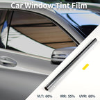 Motoforti Nano Ceramic Car Window Tint Film VLT 60% IRR 55% UVR 60% Silver Tone 5ft x 30inch Privacy Film 2mil PET 1 Pc