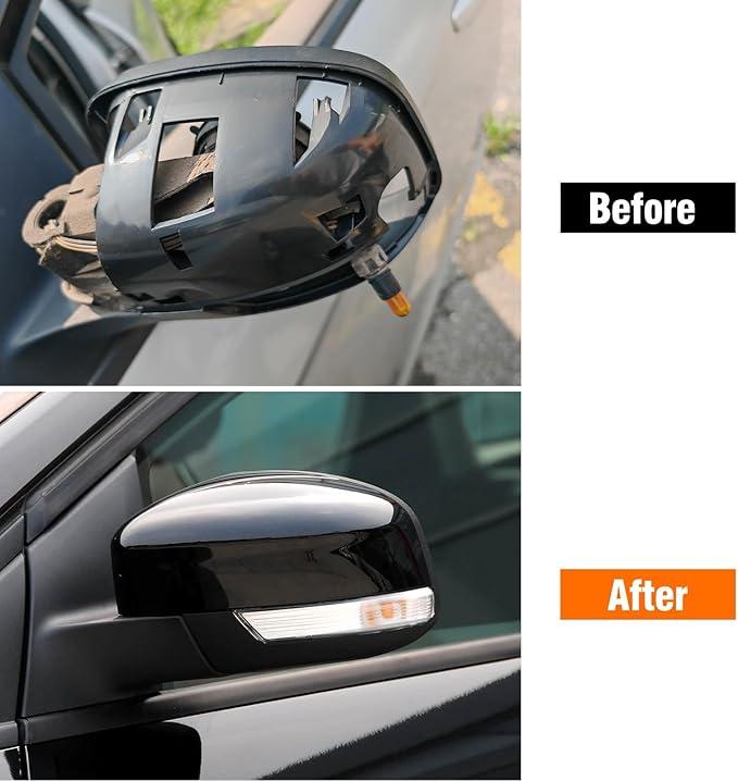 Compatible with Ford Focus Side Mirror Cover 2012-2018, Escape 2013-2016, Left Driver Side RearView Mirror Cap Repalcement WITHOUT Turn Signal Light Replaces for CP9Z-17D743-BA CP9Z17D743BA