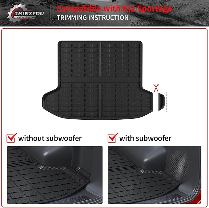 Floor Mats Compatible with 2023 2024 2025 2026 Kia Sportage Cargo Mat Cargo Liner TPE All Weather Back Seat Cover Protector 2025 Sportage Accessories (Trunk Mat+Backrest Mats+Floor Mats)