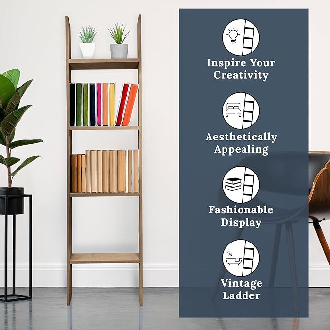BARNWOODUSA Throw Blanket Ladder – Fully Assembled Reclaimed Wood – Rustic Decorative Ladder for Towels, Quilts, & More – Per