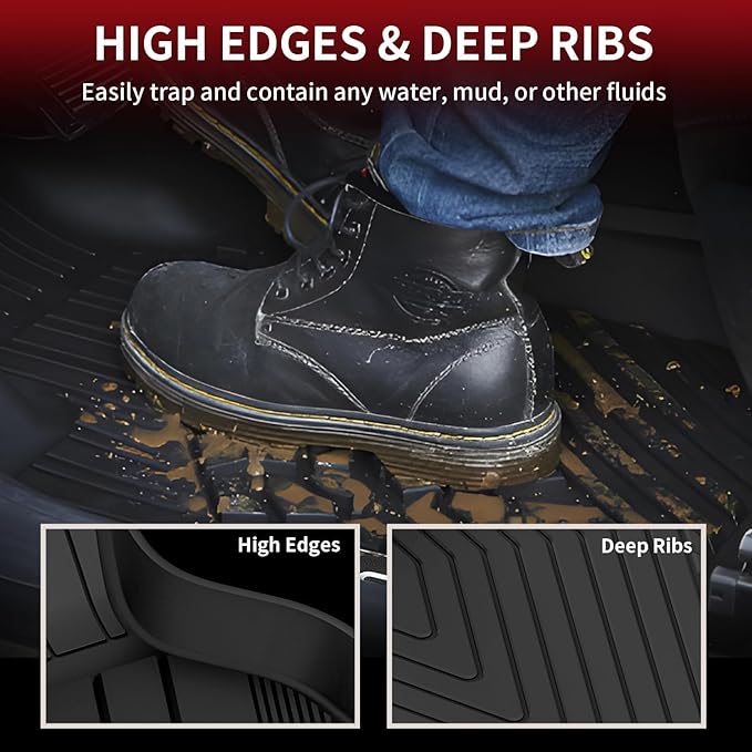 LASFIT 2018-2024 BMW X3 Floor Mats & Trunk Mat, Custom Fit TPE All Weather Car Liners Full Set for x3 30i/M/M40i/M Competition Accessories, Waterproof & Anti-Slip (Don't Fit X3 30e)
