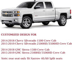 Coverado Chevy Silverado Seat Covers Full Set, Faux Leather Car Seat Covers Fit for 2014-2018 1500, 2015-2019 2500HD 3500HD C