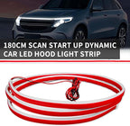 71 inch Car LED Hood Light Strip Universal 12V Flexible Waterproof Daytime Running Lights Car Dynamic Scan Start-up Under Hood Light Strip Compatible with Ford Chevy Silverado GMC Dodge Ram