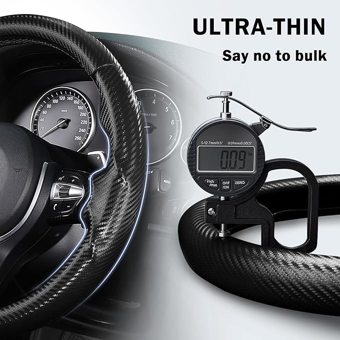 Steering Wheel Cover for BMW X3(2014-2017) X5(2014-2018) 3 Series(2012-2019) 5 Series(2014-2016) 328i 320i 330i 325i 528i 535i 530i 540i M3 2 4 6 Series X4 X6 M2 M4 M5 M6 Accessories (Matte Black)