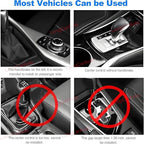 5 in 1 Car Seat Gap Filler Organizer with Wireless Charger and Cigarette Lighter, 2 Charging Cables, Retractable Charging Cords iOS Type-C USB Port Fast Charge Storage Box Cup Holder