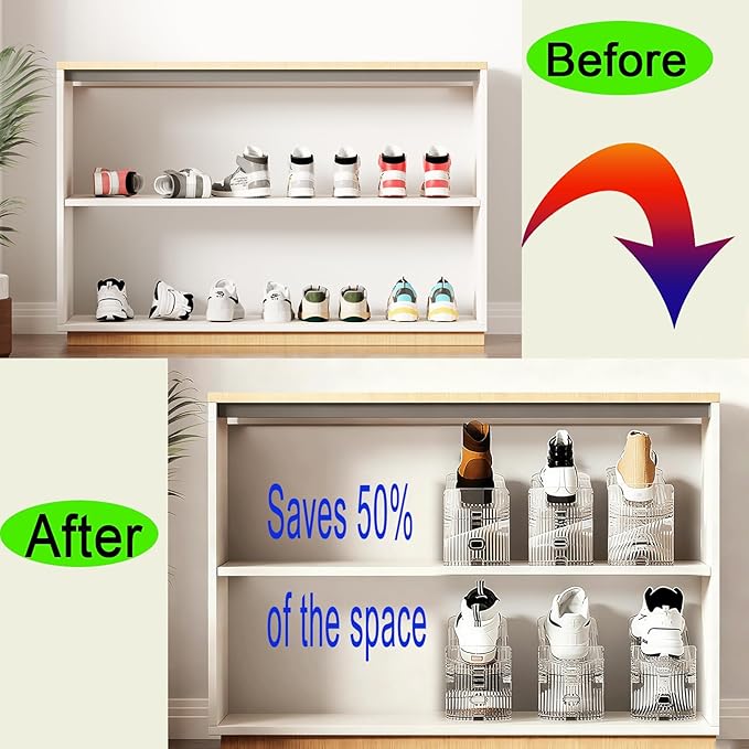 Shoe Slots Organizer for Closet 20PACK Shoe Stacker Adjustable Shoe Slots Organizer Shoe Space Savers Double Layer Stack Shoe
