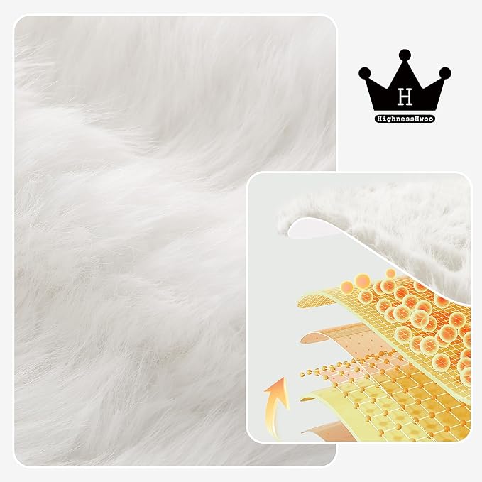 Fuzzy Winter Steering Wheel Cover for Women, Warm Cute Fluffy Car Wheel Cover for Sedan, SUV, Soft Furry Girly Plush Car Handle Cover for Cold Weather, 14.75-15.15in, White