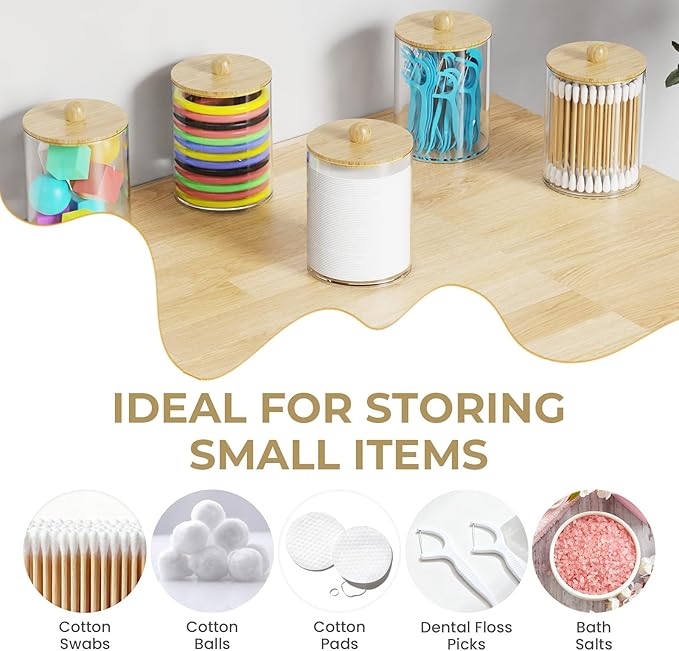 PARKMANI Bathroom Counter Organizer, Bathrooms Toothbrush Holder Set with 3 PCS Qtip Holder, Kids Electric Toothbrush and Too