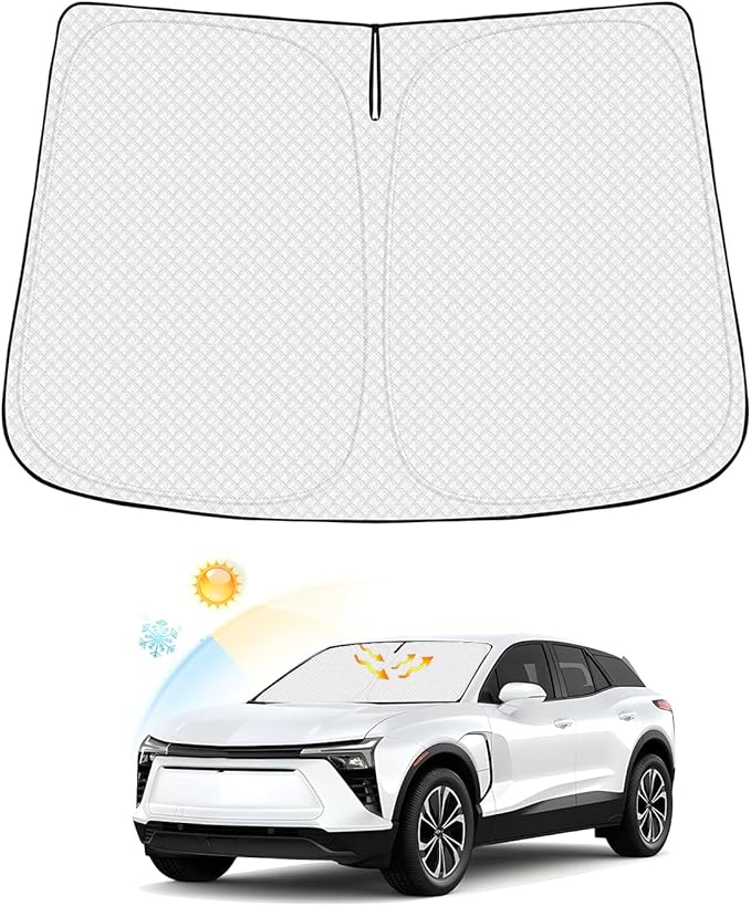 Windshield Sun Shade for 2024-2025 2026 Chevrolet/Chevy Blazer EV & Honda Prologue & Acura ZDX Accessories Thicken 6-Layer Front Window Sunshade Cover Sun Visor Foldable Block UV Rays