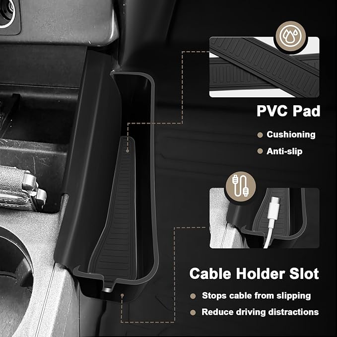Muslogy for 2022 2023 2024 2025 2026 Maverick Center Console Shifter Storage Box ABS Material Console Side Organizer Left & Right 2PCS Set Compatible with Ford Maverick 2022-2026