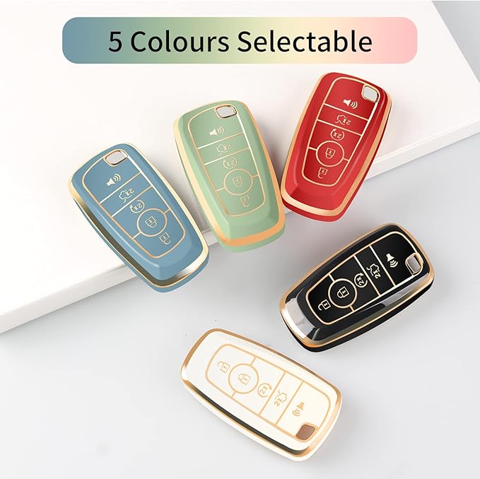 For Ford Key Fob Cover with Keychain, Soft TPU Key Case Shell Full Protection for Ford Explorer Fusion Escape Edge Expedition