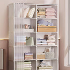 Portable Closet Wardrobe for Small Room, Clothes Storage Rack, Clothes Organizer Cabinet, Dust-Proof Garment Shelf for Home B