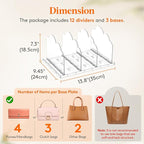 Lifewit Purse Organizer for Closet, Clear Handbags Storage Organizer, Adjustable Clutch Purse Storage Organizer Holder for Cl