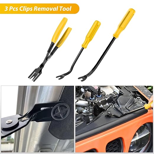 GOOACC 200Pcs Trim Removal Tool, Auto Push Pin Bumper Retainer Clip Set Fastener Terminal Remover Tool Adhesive Cable Clips R