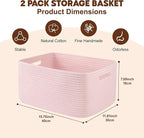 OIAHOMY Storage Basket for Shelves, Closet Cube Storage Bins Baskets for Clothes Blanket Towels, Baby Nursery, Toy Baskets Bo