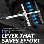 Extended Lug Nut Removal Tool Kit with 4 Way Lug Wrench,23" Telescopic Tire Iron Lug Wrench with 2 Standard Sockets(17,19,21,