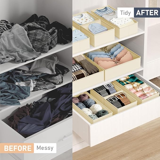 DIMJ Drawer Organizer Clothes 28 Pack - Foldable Baby Organizers and Storage Dresser Organizer for Bedroom, Closet Nursery Or
