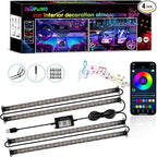 Car Led Strip Lights, RGB Truck Interior Lights with App Control, Under Dash Footwell Automotive Led Light Strip, Car Ambient Lighting (1set)
