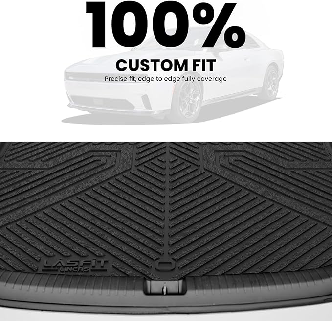 LASFIT Cargo Mat for Dodge Charger Daytona 2024 2025 Scat Pack & R/T (Fit 2-Door, Not for 4-Door), All Weather TPE Custom Fit Trunk Mats Cargo Liners, Black