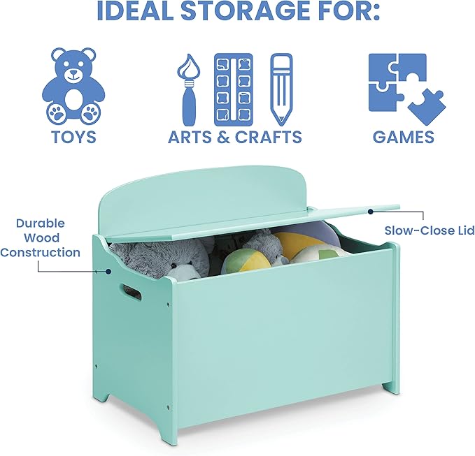 Delta Children MySize Deluxe Toy Box, Mint