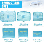 6 Set Packing Cubes for Travel Luggage Packing Bags Reusable Lightweight Suitcase Organizer Cubes Set for Travel Accessories 