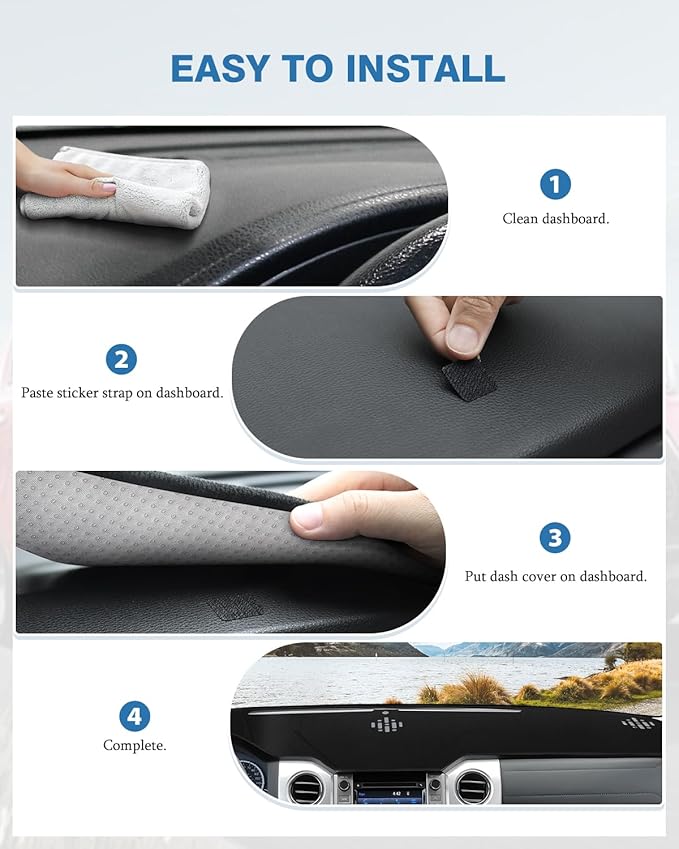 FIILINES Dash Cover Compatible with Chevy Chevrolet Tahoe Suburban/GMC Sierra Yukon 2015-2020 Dashboard Mat Cover Sunshade No