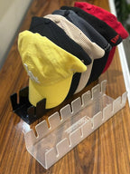 Acrylic Cap Organizer for Baseball Caps – Wall Mounted Hat Rack Holder for 7 Hats, Hat Stand Display, Closet & Wall Storage w
