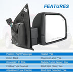JDMSPEED Left Driver Side View Mirror Compatible with 2015-2020 Ford F150 with Power Glass Heated Puddle Lights Clearnce Lamp
