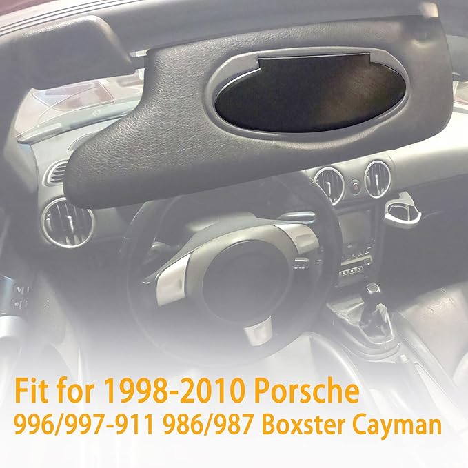 Sun Visor Vanity Mirror Covers Driver or Passenger Side Visor Mirror Lid Replacement for Porsche 996/997-911 986/987 for Boxster for Cayman 1996-2010 1Pcs Black