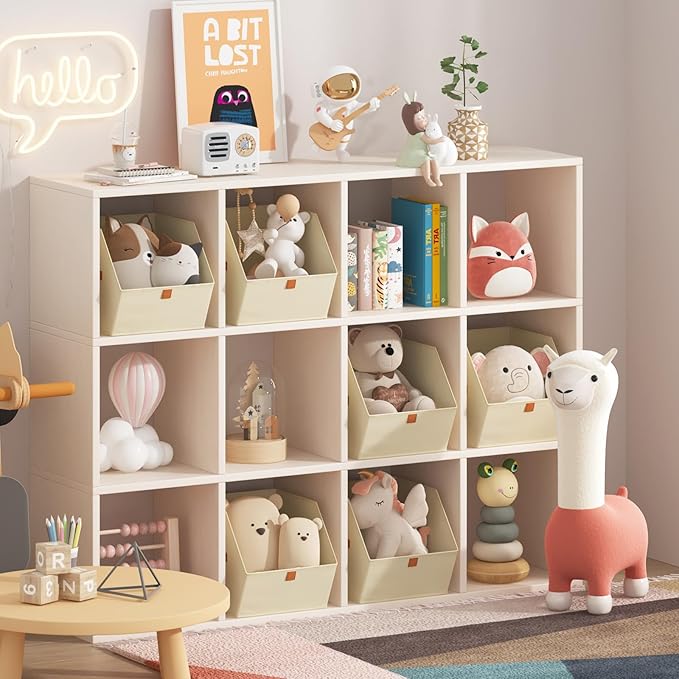 Homsorout Fabric Closet Storage Cubes - 8 Pack Square Storage Bins with Dual Handles for Clothes, Towels, Toys, Cube Storage 