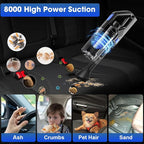 Viewsun Car Cleaning Kit, Car Interior Detailing Kit with High Power Handheld Vacuum Cordless Rechargeable, Detailing Brush S