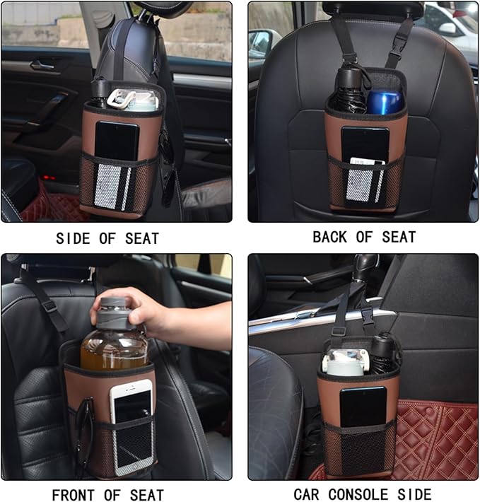 Large Car Cup Holder Expander, Fits Large 24/36/40/46oz Water Bottles, Big Drinks Holder Bag- Universal Auto Vehicle for Cars