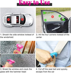 SINSEN Car Safety Hammer, Automotive Window Breaker and Seatbelt Cutter for Women, Roadside Emergency Kit, 3 in 1 Escape Tool
