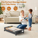 Under Bed Storage with Wheels,Under Bed Storage Containers with Clear Lids, Under-Bed Organizers for Clothes, Shoes – Durable