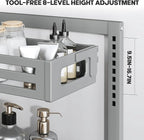 2 Pack 21IN-Depth Under Sink Organizer,Pull Out Cabinet Organizer With Smooth Cylindrical Rail,Metal Slide Out Drawer for Kit