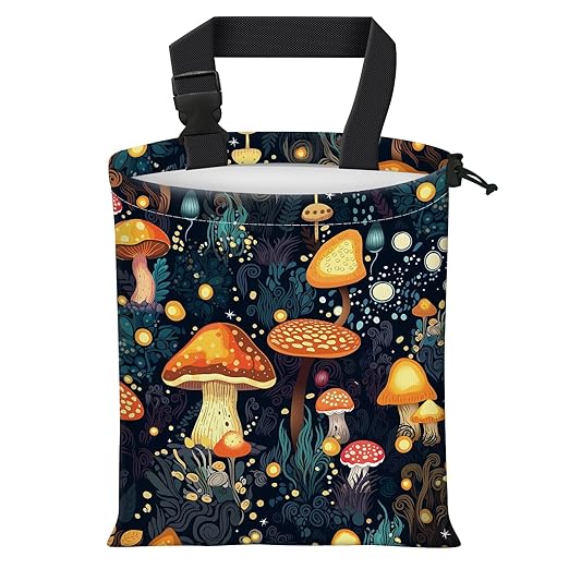 Car Trash Bag Large Hanging Can for Back of Seat, Cute Waterproof Car Garbage Bag for Vehicle, Travelling, Outdoor Cute Colorful Mushroom