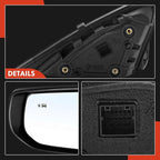 A-Premium Pair (2) Driver and Passenger Side Power Door Mirror - Compatible with Chevrolet Malibu 2016-2019 - Heated Manual F