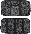 Black Leopard Print Car Sun Visor Organizer with Card Holder Sun Visor Organizer with Big Zipper Pocket Easy to Store Universal for Cars SUV