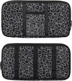 Black Leopard Print Car Sun Visor Organizer with Card Holder Sun Visor Organizer with Big Zipper Pocket Easy to Store Universal for Cars SUV