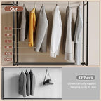 Wardrobe Closet Tall Size, Clothes Rack with Hanging Areas and Storage Shelves, Closet Organizers and Storage, Free Standing 